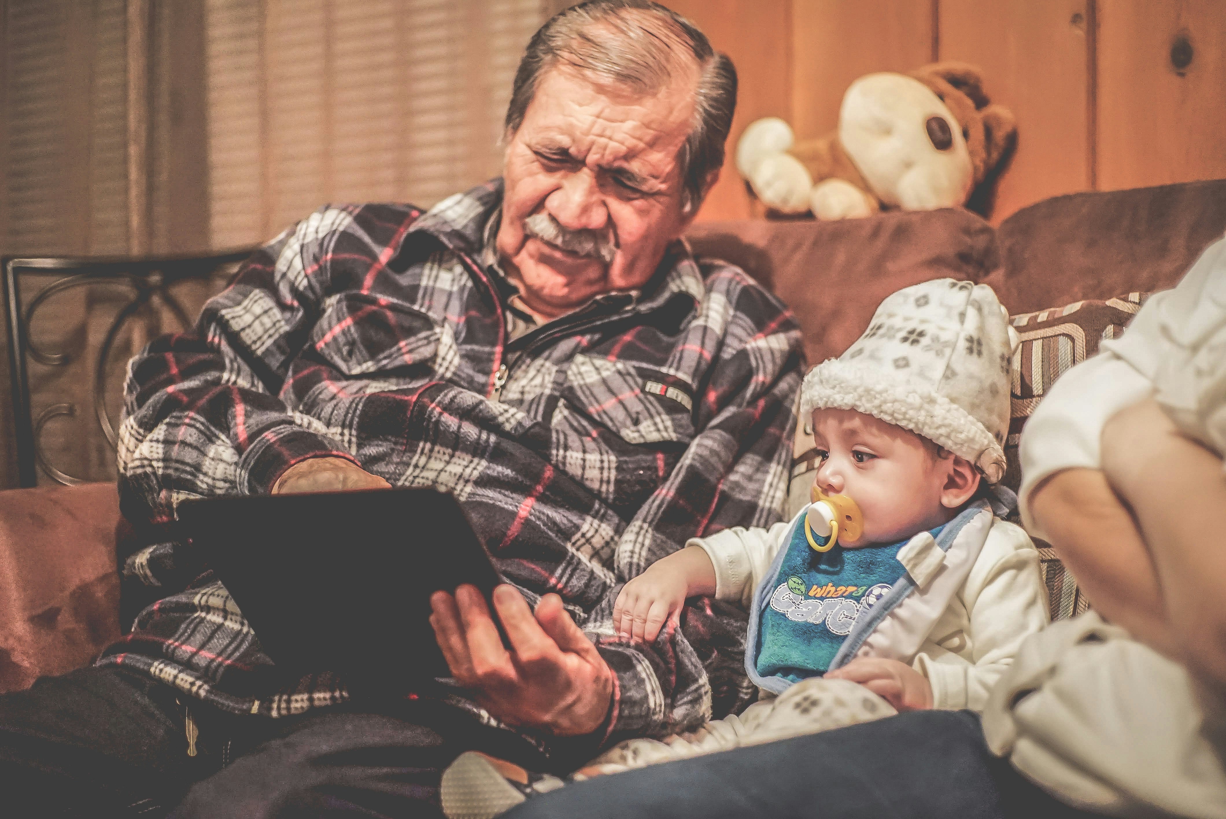 old man with baby